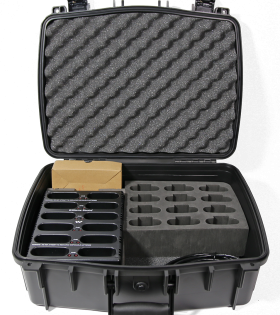 CHG 3512 PRO Carry Case with 12 bay charger and 12 slot foam insert